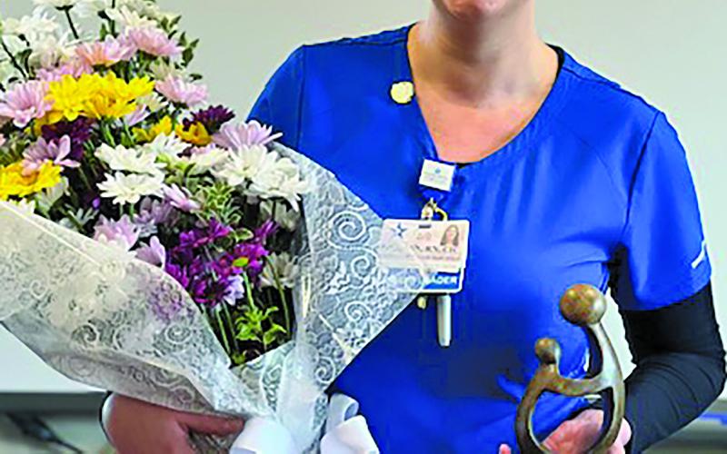 Contributed photo Nurse Sara Hartsfield receives MRMC’s first DAISY award.
