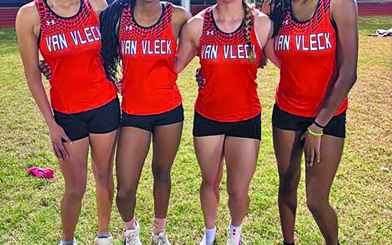 VVISD  photo Leopard Track squads went to Boling and showed out! Here’s a picture of the 4x2 Varsity Girls champs! Emilee Schneider also won the 1600 with a 5:36 time and 2nd in the 800 with a blazing 2:27! JV Boys also won the 4x4!