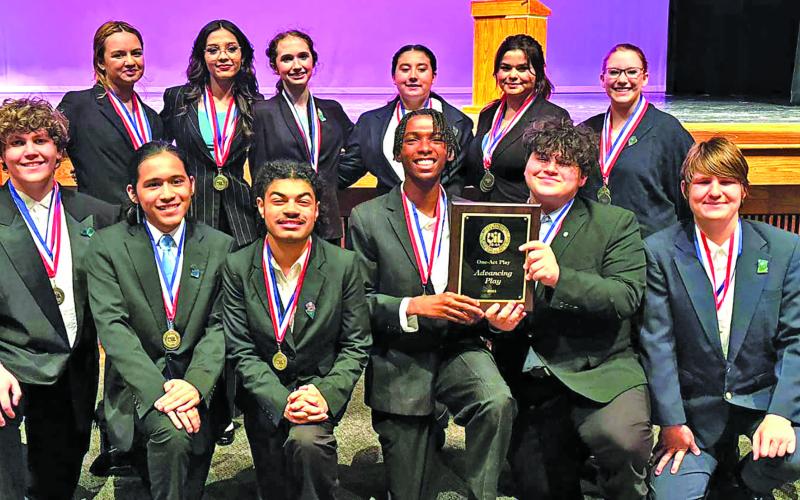 Bay City High School's Dungeeoneers One Act Play showcase participated in UIL District competition over the weekend and is headed to Area competition. Bay City's individual awards went to Ruby Aivles, Jacen Garcia, Anavie Bryant, Lucille Frick, Maria Rivera Rascon, Malachi Moore, and Cali Morales. Contributed photo