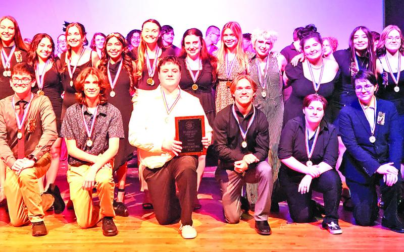 Van Vleck High School's Leopard Players One Act Play troupe showed off their skills at UIL Bi-District competition Saturday, March 23. The group is advancing to Area competition and won the "Best Crew" award. Individual awards were presented. Contributed photo