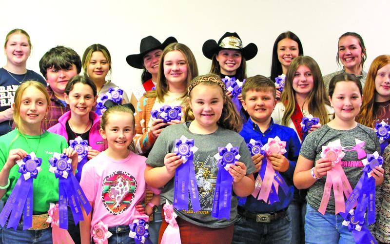 Sentinel Photo/Jessica Shepard Grand Champion rosettes were awarded to winners of the 2024 Home Economics Youth Division Arts &amp; Crafts contest Wednesday, Feb. 28.