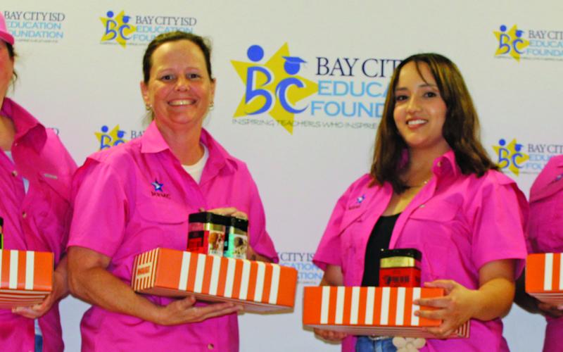 Sentinel Photo/Jessica Shepard "Great Steak Cook-Off" Crowd Favorite award went to Matagorda Regional Medical Center's "Code Blue Cookers" team members Jaquala Moore, Diane Wulf, Tammy Sanderson, and Maria Ortiz on March 23.