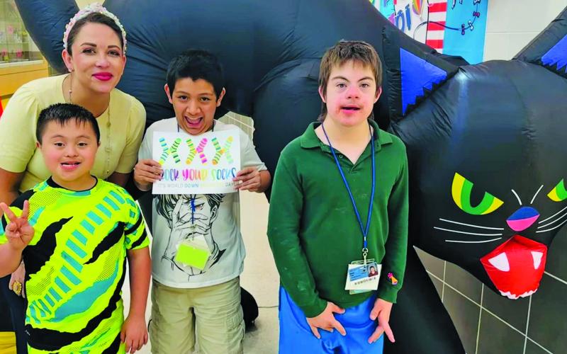 Contributed photo Tenie Holmes Elementary School observed Happy World Down Syndrome Day March 21 to celebrate our friends and siblings who have Down Syndrome! “It is an important time to leam about the journeys our friends, peers, and fellow students go on and what we can do as a community and as a school to encourage greater acceptance, inclusion, and advocacy."