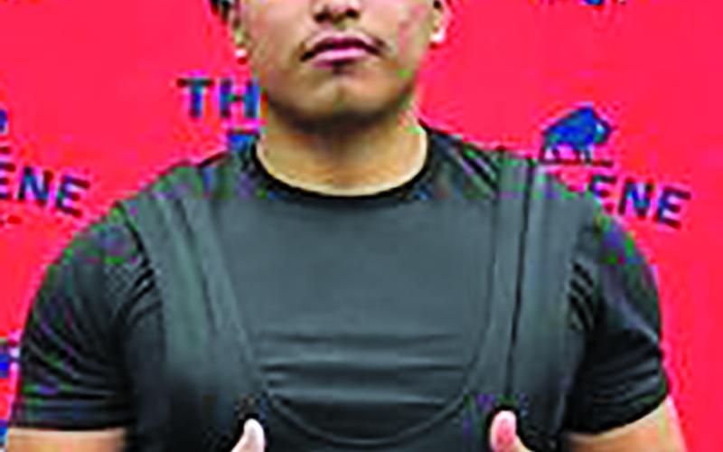 Tidehaven's Victor Torres, left, placed 6th at the Stare Powerlifting Meet. His results:   Squat 600 (45 pound jump from regionals) Bench 420 (65 pound jump from regionals) Deadlift 580 (25 pound jump from regionals) Finished with a 1600 total (135 pound jump from regionals) Tidehaven ISD  photo