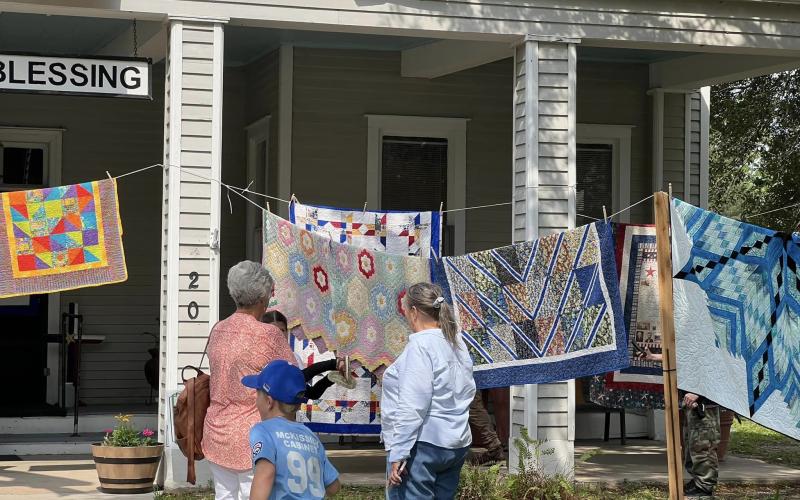 Contributed Photo The Blessing Hotel hosted the 1st Annual “Airing of the Quilts”, Saturday, April 20. The event kicks off the hotel’s quilt raffle for the July car show.
