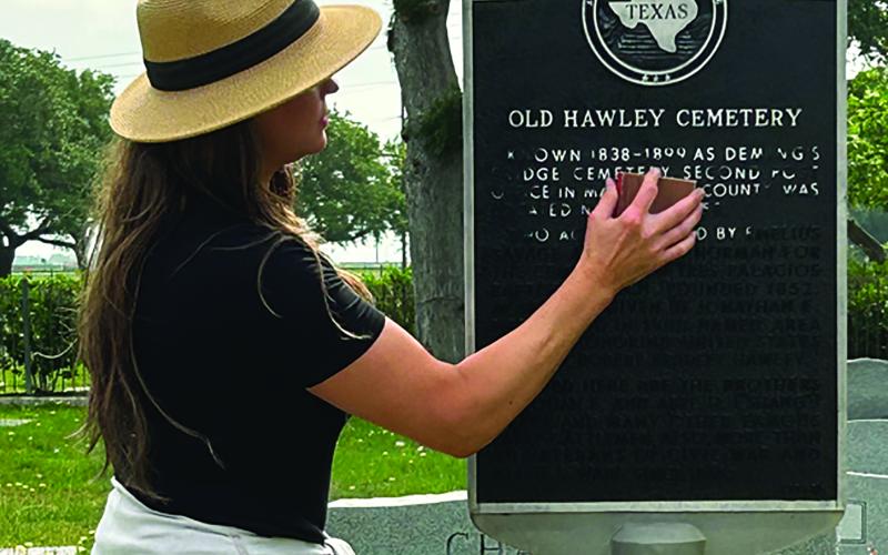 Matagorda County Historical Commission photo Kristi Lee’s labors give new life to Hawley marker.