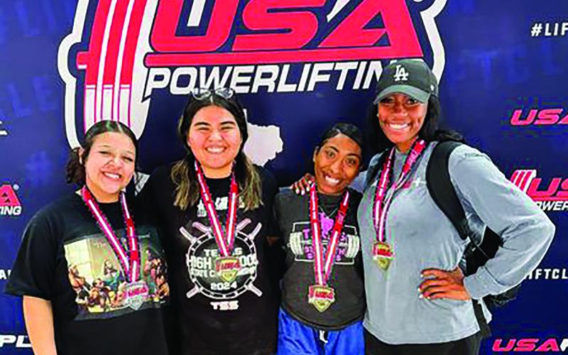 Bay City High School was represented at the USA Powerlifting meet in San Antonio, by Sha’Nasia Patterson, Camryn Garcia, Samantha Rodriguez and Coach Cierra Bernard. Their scores included: Sha’Nasia (48kg)- 1st place; Camryn (90kg)- 1st place; Samantha (90kg)- 2nd place; Coach Bernard (67.5kg) 1st place.