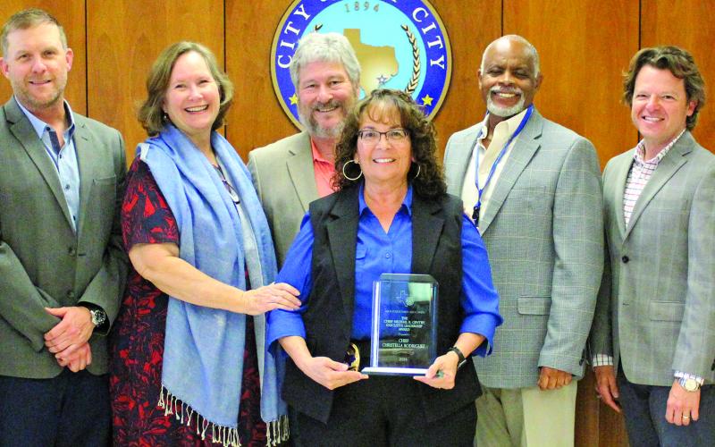 Sentinel Photo/Jessica Shepard Bay City Police Chief Christella Rodriguez was recognized for receiving the 2024 Chief Mike Gentry Executive Leadership Award during city council's April 23 meeting. Rodriguez holds the award for her dedication, vision, and commitment to serving the community.