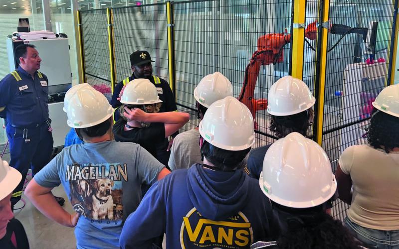 Tenaris photo A group of seventh graders from Van Vleck Jr. High School toured Tenaris’ Bay City plant as part of the TryEngineeringTogether program.