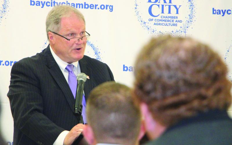 Sentinel Photo/Mike Reddell County Judge Bobby Seiferman covers a wide range of topics in his ‘State of the County’ speech last week.
