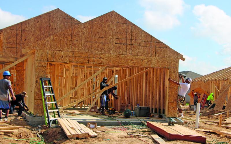 Sentinel Photo/Mike Reddell Several residences at Valor Park are up, while foundations are under way for many more.