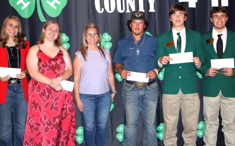 Sentinel Photo/Jessica Shepard $9,000 in scholarships went to Leeland Chandler, Madison Harris, Dylan Henry,  Landen Hurley, Lavery Riccio, and Slade Saha. President of the Matagorda County 4-H Adult Leader Association Kristy Moss presented the scholarships. Not all are pictured.