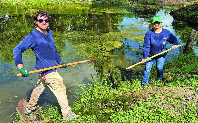 Contributed Photo A number of STP Nuclear Operating Company volunteers spent their "Community Outreach Day" donating their time and energy to the Matagorda County Birding Nature Center and Bay City Public Library Thursday, June 27.