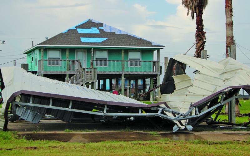 Sentinel Photo/Mike Reddell Lots of carports bore the brunt of the storm’s rampage.