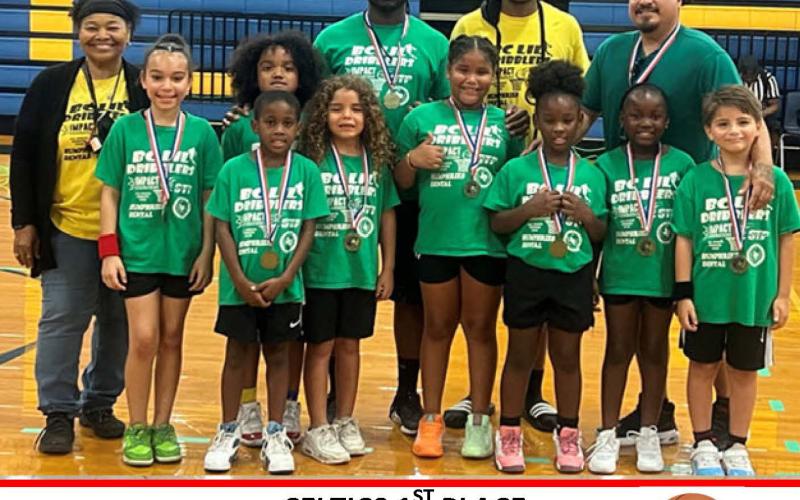 Contributed photo The Celtics (1st through 3rd graders) won first place at the annual Bay City Little Dribblers Tournament on July 20 at Bay City High School.