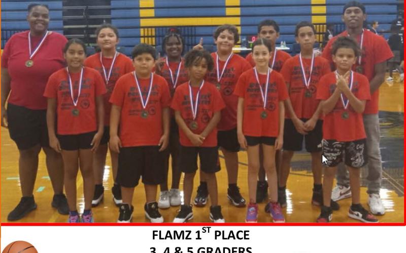 Contributed photo The Flamz (3rd through 5th graders) won first place at the annual Bay City Little Dribblers Tournament on July 20 at Bay City High School.