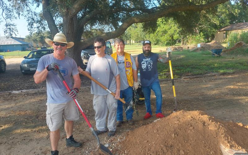 Lions photo On Saturday, Aug. 24, several members of the Bay City Lions Club came to help get the Bay City BMX Bike Park ready for use. Work included cleaning up the track, adding additional dirt on the hills and other sprucing up. Shown above, are, from left: Dan Shook Lion, Kevin Hecht, Bay City Gas Company Director, Kelsey Granberry, Lion, and Chris Cantu, Lion.