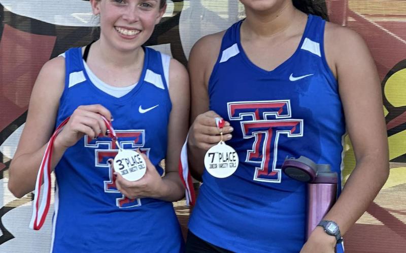 TISD photos Tidehaven Cross Country runners Emmiry Palmer and Naomi Aboytes placed 3rd and 7th, respectively, at the El Campo Cross Country Meet.