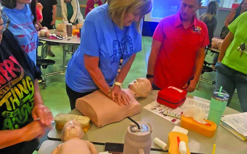 BCPD photo JP 2 Suzanne Sullivan recently trained the Matagorda ISD staff on Stop the Bleed, Narcan, and CPR. The district said, “We learned so much and had tons of fun!”