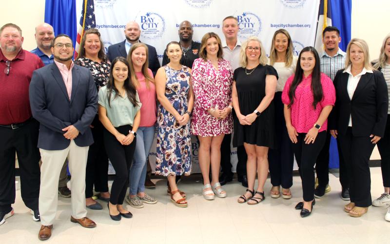 Sentinel Photo/Jessica Shepard Van Vleck ISD administrators joined the district's new teachers for a photo at the Bay City Chamber of Commerce &amp; Agriculture's annual "New Teacher Breakfast" on Wednesday, Aug. 7.