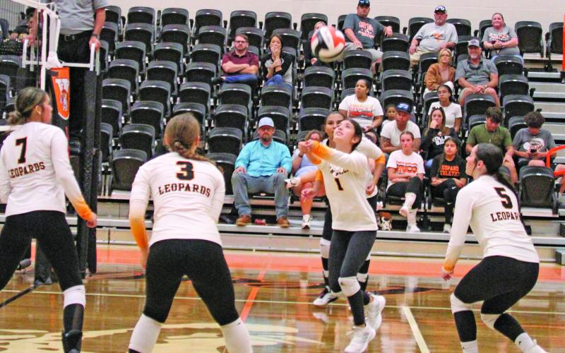 Courtesy photo  The Lady Leps in action against La Marque. The girls finished the weekend 2-3. Last week, Lady Leps came away with two wins in their dual match between Angleton Christian and LaMarque making them 2-0 for the season.
