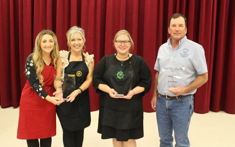 Sentinel Photo/Jessica Shepard The Bay City Pilot Club held their annual "Celebrity Waiter" fundraiser and awarded plaques to the waiters who made the most in tips on Thursday, Oct.10. First-third-place winners, from left, are: Amy and Haleigh Pendergraft from Billl Orton's table, Lindsay Deshotels, and Mike Estlinbaum.
