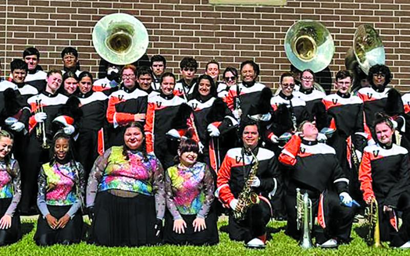 The Mighty Leopard Band received a superior I rating at the Edna Invitational Marching Contest recently. The band is preparing for Region Marching Contest. VVISD photo