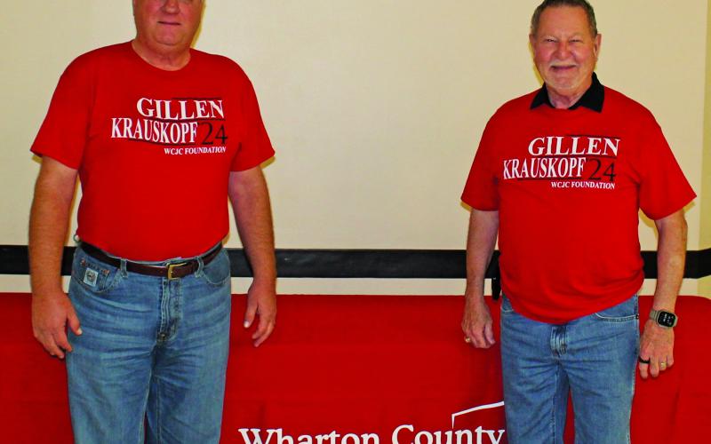 WCJC  Foundation photo The Wharton County Junior College Foundation announces Gary Gillen, right, as the new president of its board of directors, with Bruce Krauskopf, left, stepping into the role of vice president.