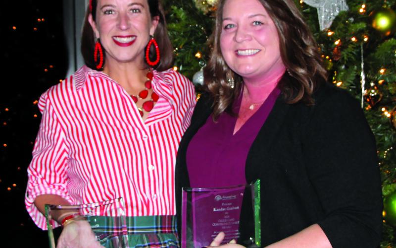 Sentinel photo by MaLinda Reddell Jessica Russell, George Holst Award, and Kandice Graham, Tiger Lane Award, winners