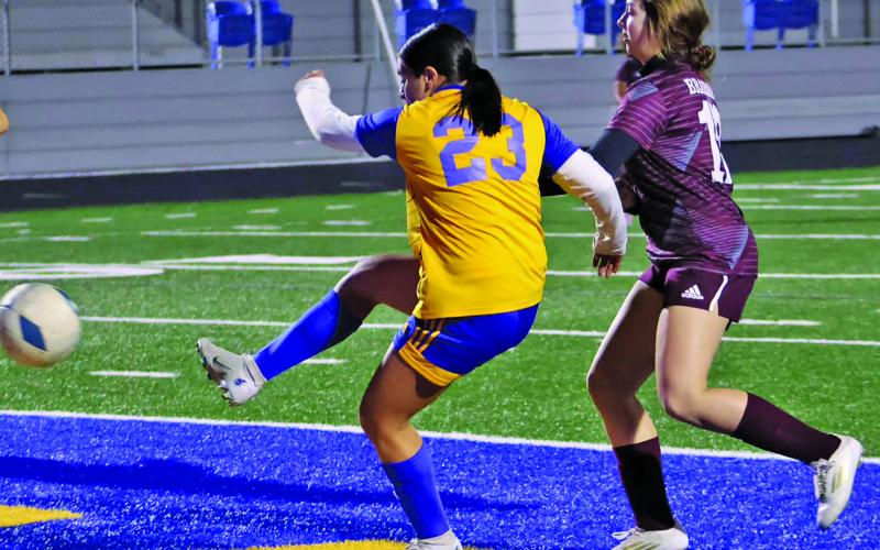 LeDarion Stone/Live in the Moment Photography The Bay City High School Ladycat Soccer team defeated Hallettsville 4-0, and Rice Consolidated 9-before facing Columbus Monday, Feb. 3. After Rice, Bay City was 9-2-3, 4-0, and first in district play.