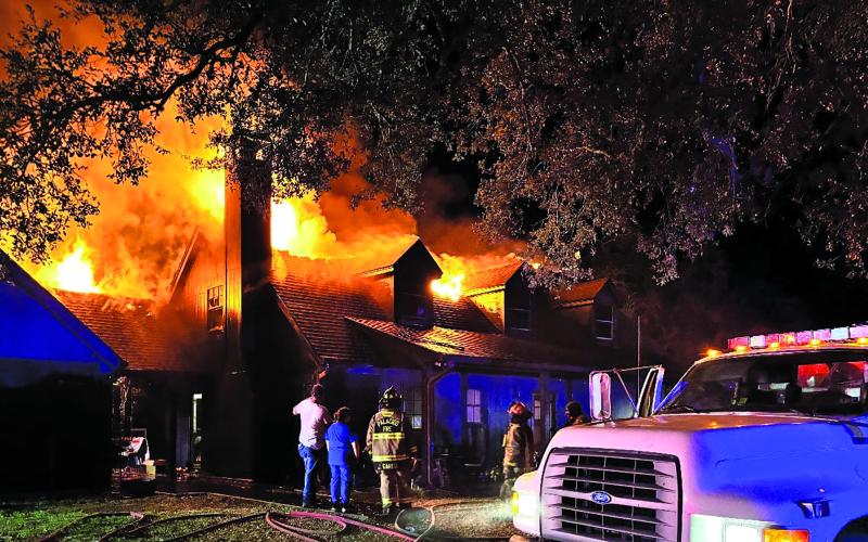 Photo courtesy of Dan Shook A fire caused extensive damage to a House near Blessing last week.