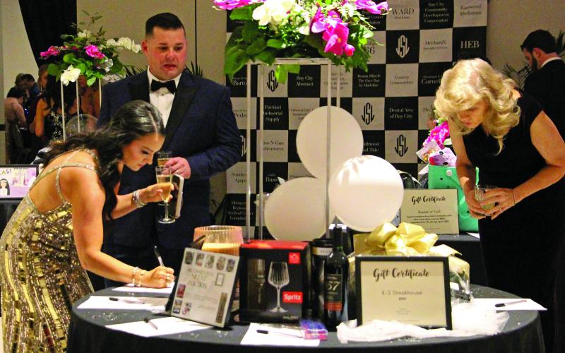 Sentinel Photos/Jessica Shepard Bay City Junior Service League held its annual "Charity Ball" fundraiser for local charities on Saturday, Feb. 1. This year's event included dozens of raffle and auction items, above, a living champagne wall, and mystery bottle pulls.
