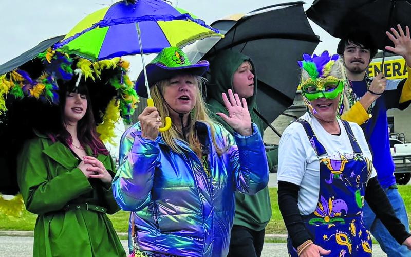 Contributed photo Matagorda Chamber of Commerce’s Mata-Gras Umbrella Brigade Parade was a big hit Saturday, Feb. 22