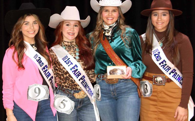 Bay City Sentinel Photo/Jessica Shepard The MCFLA 2025 Fair Princess royalty court includes third runnerup Marley Ann Kennedy; first runnerup Ryleigh Siptak; Fair Princess Laynee Matchett; and second runnerup Adyson Merck.