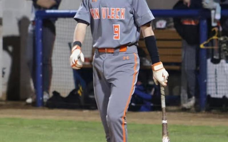 Contributed photo Van Vleck Baseball finishes home tourney 3-0 with a 6-5 walk off win over Houston Austin where Logan Carter drove in Connor Garrison for the winning run. Leopards combined a good start by Collin Ashworth with clutch relief appearances from Coltin Beasley and Javian Fuentes to move to 3-1 on the season.