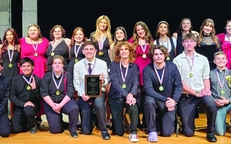 On Thursday, March 6, these Leopard Players competed in the District 24-3A One Act Play Contest and advanced to Bi-District.  The OAP will compete at the Bi-District Contest in Hempstead on Tuesday, March 25. VVISD photo