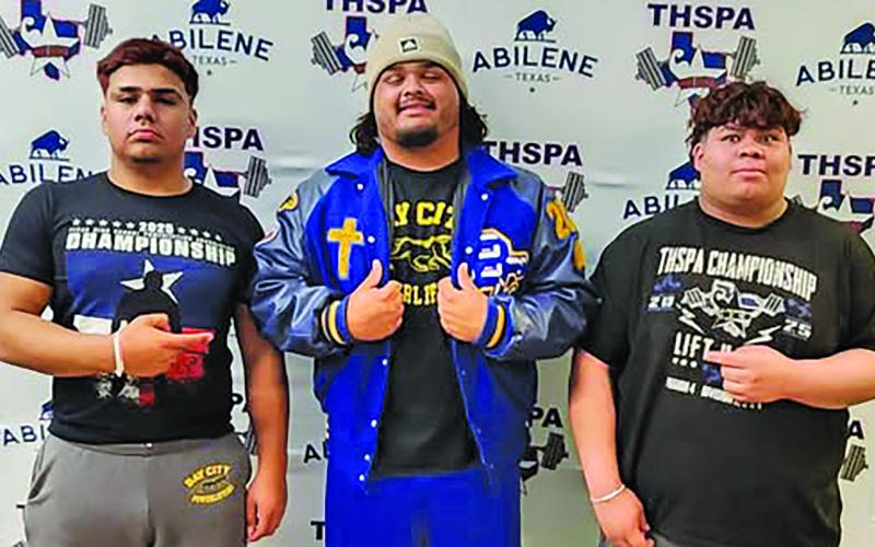 Bay City ISD Athletics Three Blackcat powerlifters were state medalists at the Boy's State Meet in Abilene March 21: Jakob Pesina - State Runner-Up, 2nd in 275, 700 Squat, 520 Bench, 605 DL, 1825 Total; Jeremy Maradiaga - State Medalist, 5th in SHW, 680 Squat, 410 Bench, 530 DL, 1620 Total; Gustavo Ochoa - 12th in 220, 555 Squat, 405 Bench, 550 DL, 1510 Total.