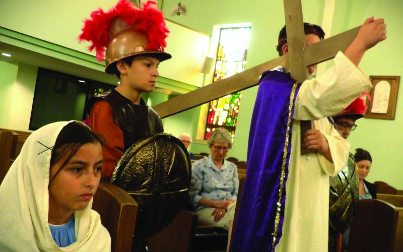 Holy Cross Catholic School photo Holy Cross Catholic School takes pride in its 4th and 5th grade students for their incredible performance of the Living Stations of the Cross April 17. Their heartfelt portrayal, reverence, and deep understanding of the story made this a powerful and emotional experience for everyone in attendance. What a beautiful reminder of the meaning of this season.