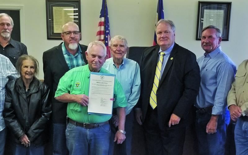 Sentinel Photo/Mike Reddell The county proclaimed April 27-May 4 as Texas Soil and Water Stewardship Week at Monday’s meeting.