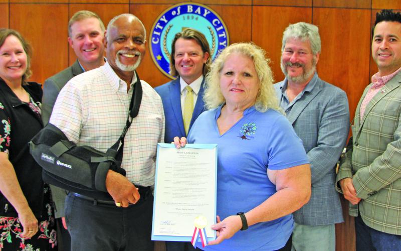 Sentinel Photo/Mike Reddell Mayor Robert K. Nelson proclaimed the Month of May 2025 “Water Safety Month.”