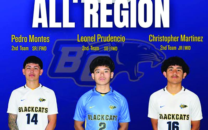 BCISD photo A trio of Bay City Blackcats were chosen for their prowess for the Texas Association of Soccer Coaches (TASCO) All Region Team.