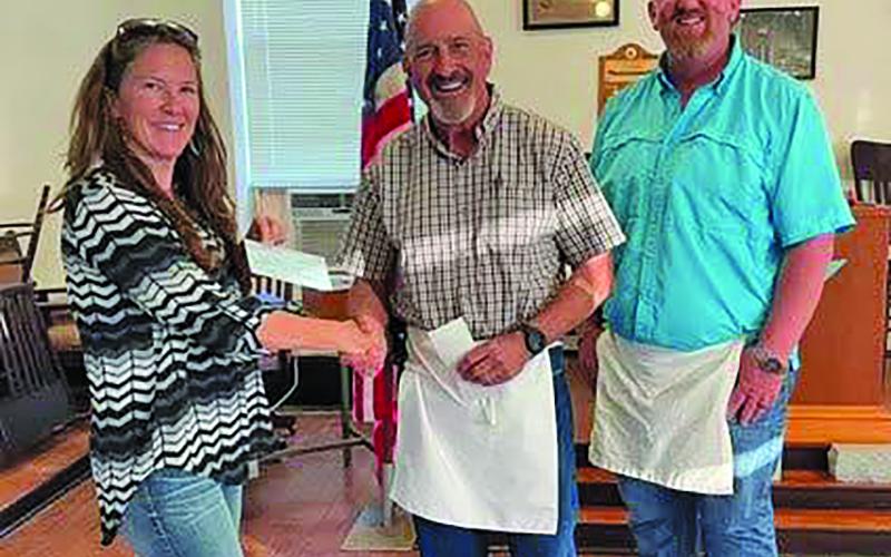 Contributed photo Matagorda ISD teacher Rachel Roehler on received an award from the Matagorda Masonic Lodge #7.
