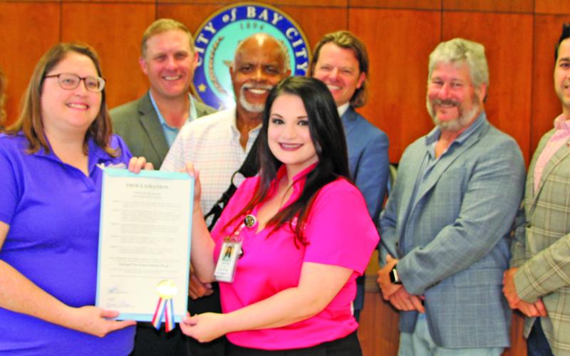Sentinel Photo/Mike Reddell Mayor Robert Nelson, proclaimed May 4th through May 10th, as “National Travel and Tourism Week” In the City of Bay City, recognizing the critical role this industry plays.
