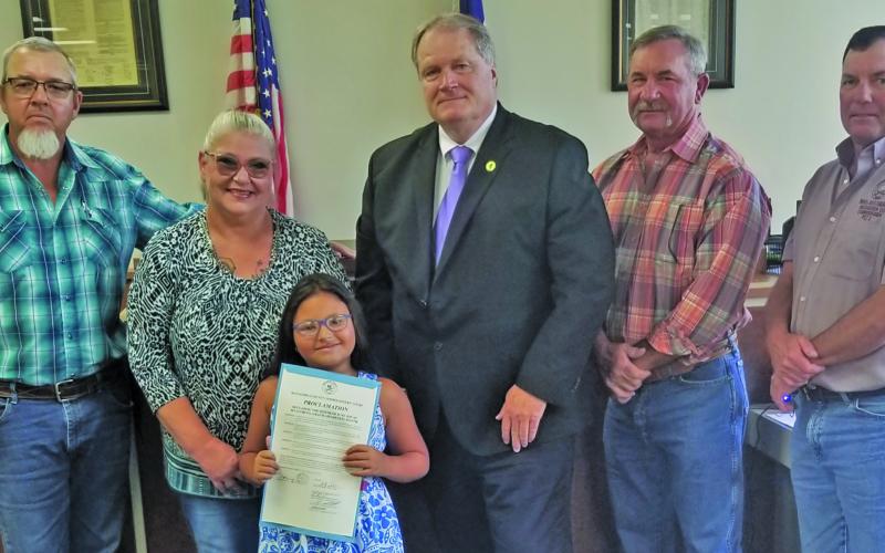Sentinel Photo/Mike Reddell Matagorda County Commissioners Court proclaimed June as Myasthenia Gravis Awareness Month in Matagorda County at its meeting Monday, June 2..