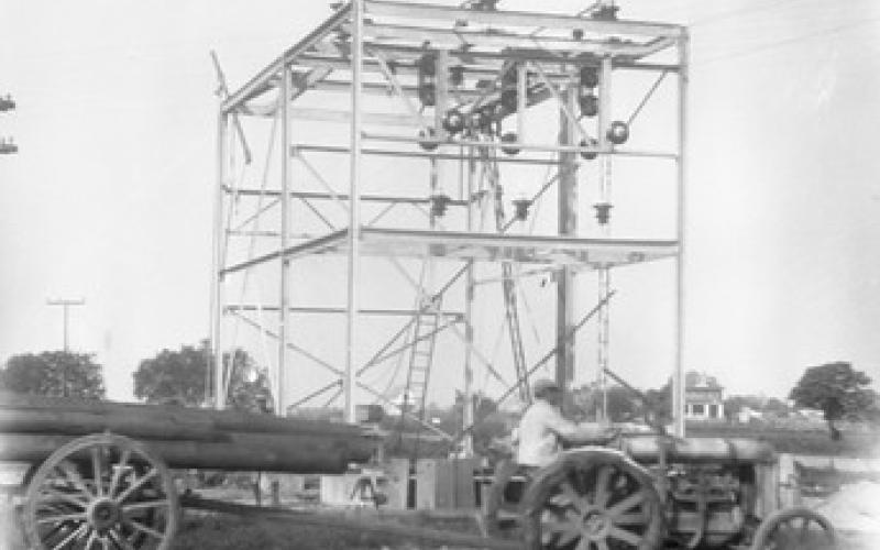 Bay City Texas 1919-1943 Public Gallery Building the first electric substation. Circa 1923.