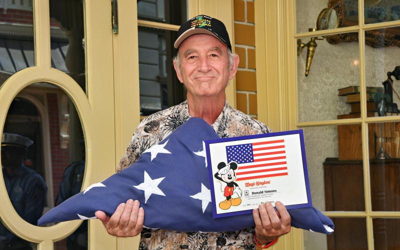 Contributed photo Don Simons was honored at the Disney Flag Retreat in Disney World in May.