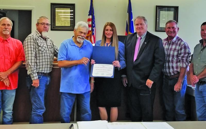 Courtesy Photo Commissioners Court accepted the 2024 Distinguished Service Award for the Matagorda County Historical Commission, which had two representatives present.