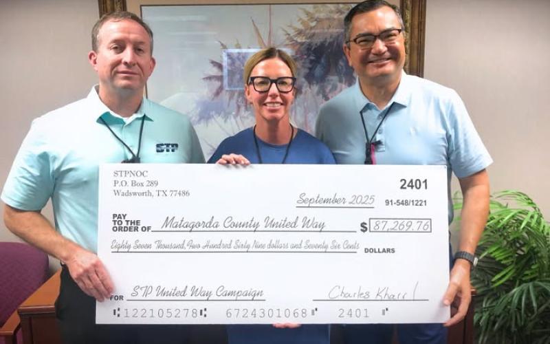 STP photo STP employees came together once again to support Matagorda County United Way through our annual campaign. Thanks to their generosity, we’re proud to present this donation that will help strengthen programs and services across our community. The donation was $87,269.76