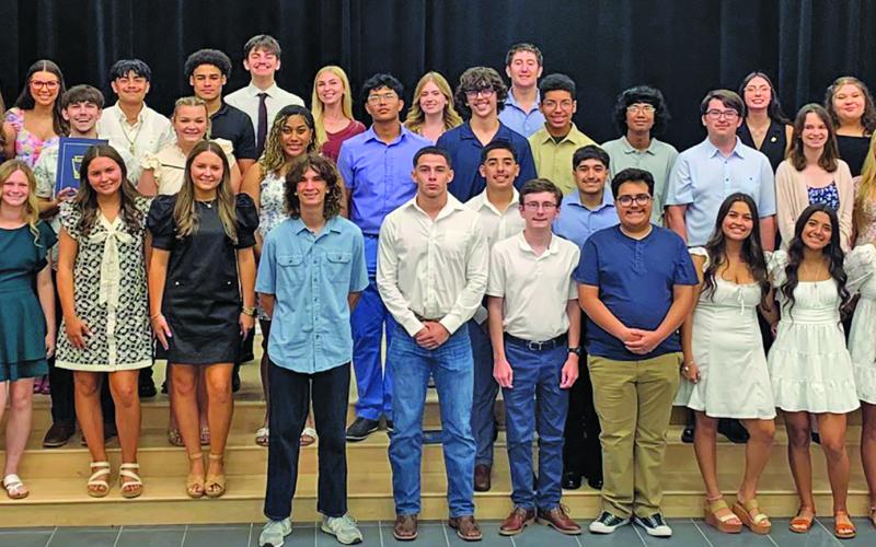 Contributed photo The Van Vleck Chapter of the National Honor Society recently inducted 30 new members into their organization. The NHS requires students to have a 4.75 GPA and show skills that pertain to the four pillars of the National Honor Society: Scholarship, Leadership, Character, and Service. They were selected unanimously by the faculty council.