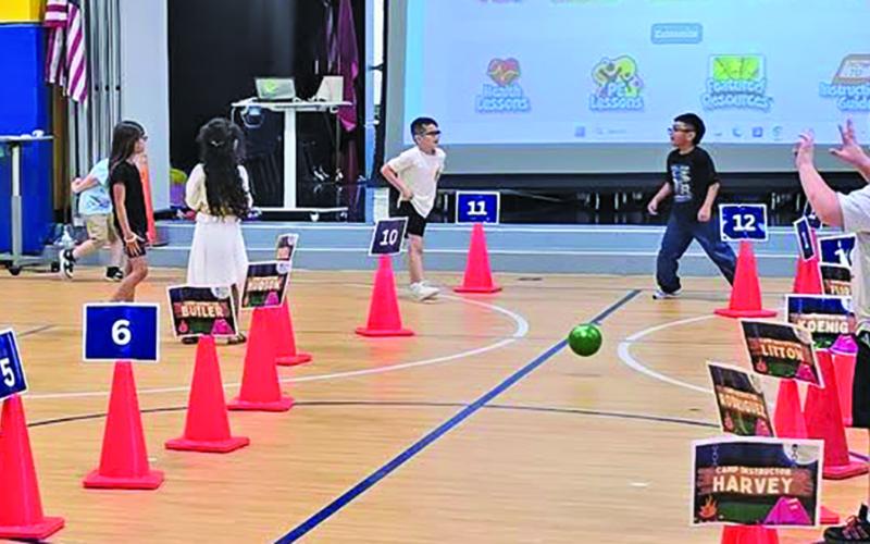 Courtesy photo Bay City ISD Police Officer A. Rabun enjoyed playing Dodge ball with the 2nd grade class at Linnie Roberts Elementary recently.